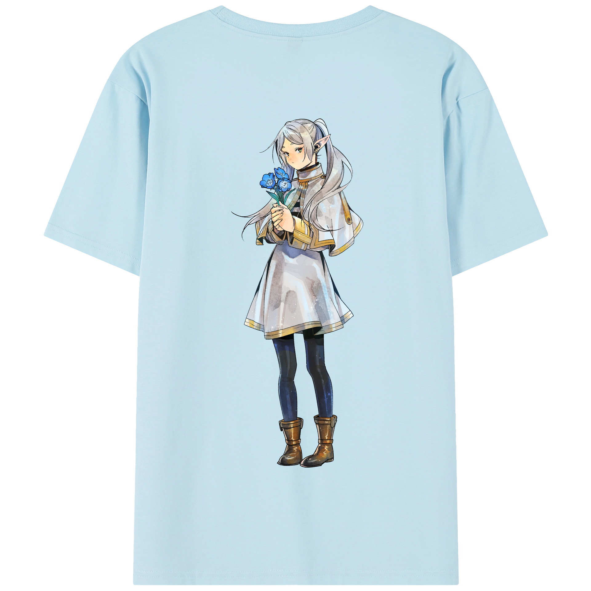 （画像用） 葬送のフリーレン Frieren 綿100％半袖Tシャツ（背面プリント）